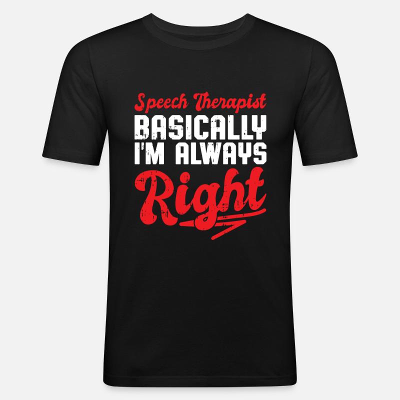 Sprachtherapeut Logopäde Geschenk - Männer Slim Fit T-Shirt - Schwarz