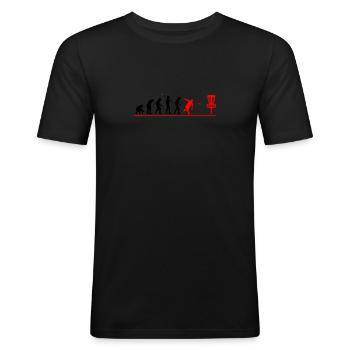 Evolution Disc Golf Discgolf Ultimate Disc Frolf - T-shirt près du corps Homme - noir - Devant - Nik (191cm)