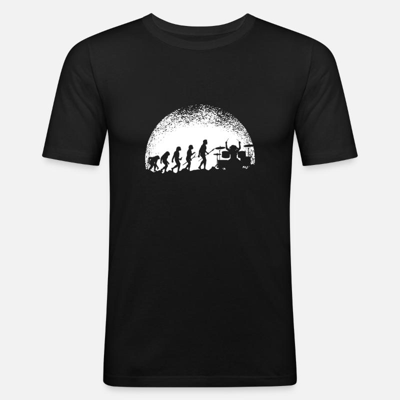 Drummers Evolution Moon... Drummer - Men's Slim Fit T-Shirt - black