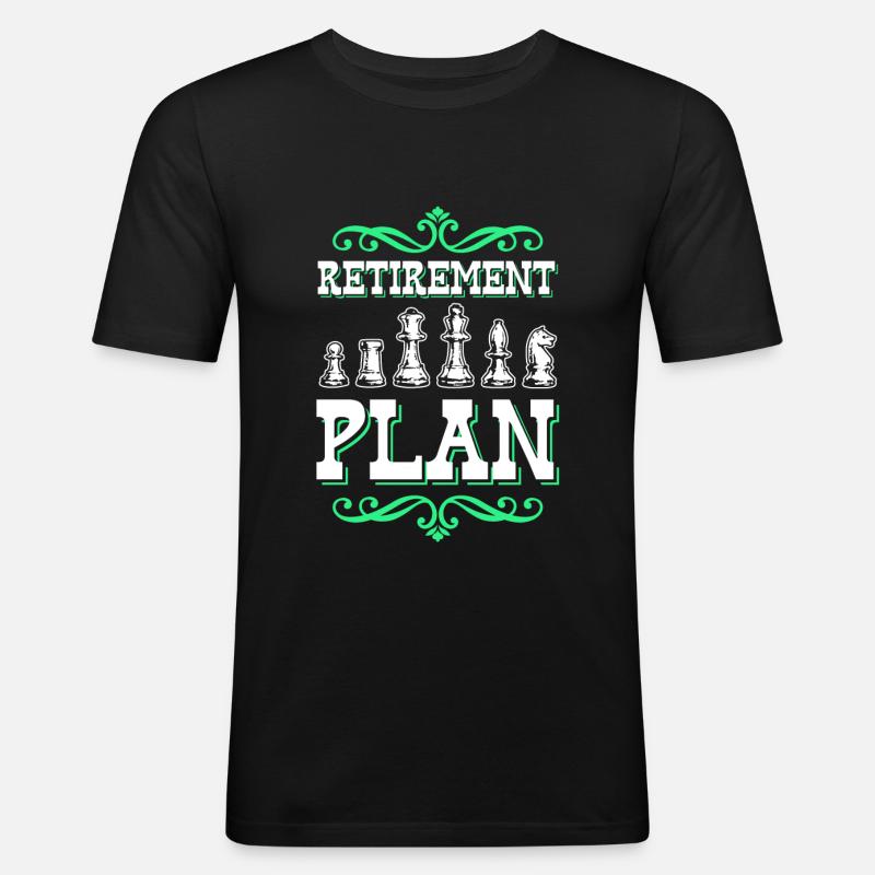 Schach Plan - Männer Slim Fit T-Shirt - Schwarz