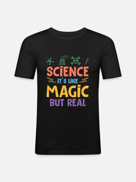 Magic science science - Men's Slim Fit T-Shirt - black