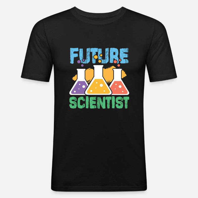Science Wissenschaft Atom - Männer Slim Fit T-Shirt - Schwarz