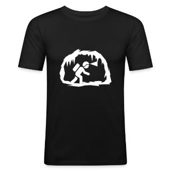 Caving Cave Höhle Höhlenforschung - Männer Slim Fit T-Shirt - Schwarz - Vorne - Nik (191cm)
