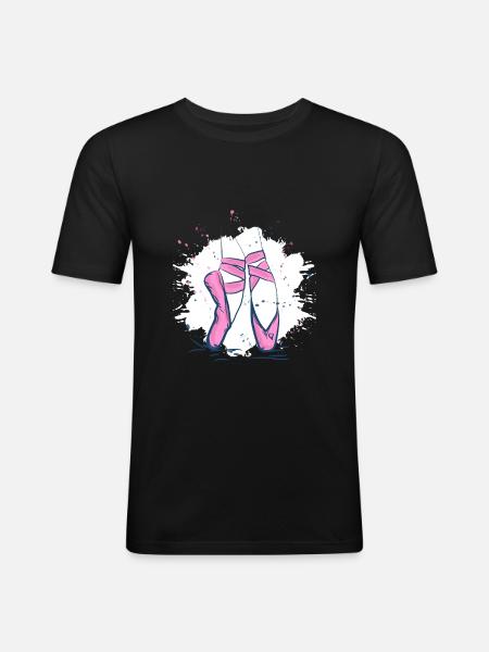 Balettskor Balett Dansdansare - Slim Fit T-shirt herr - svart