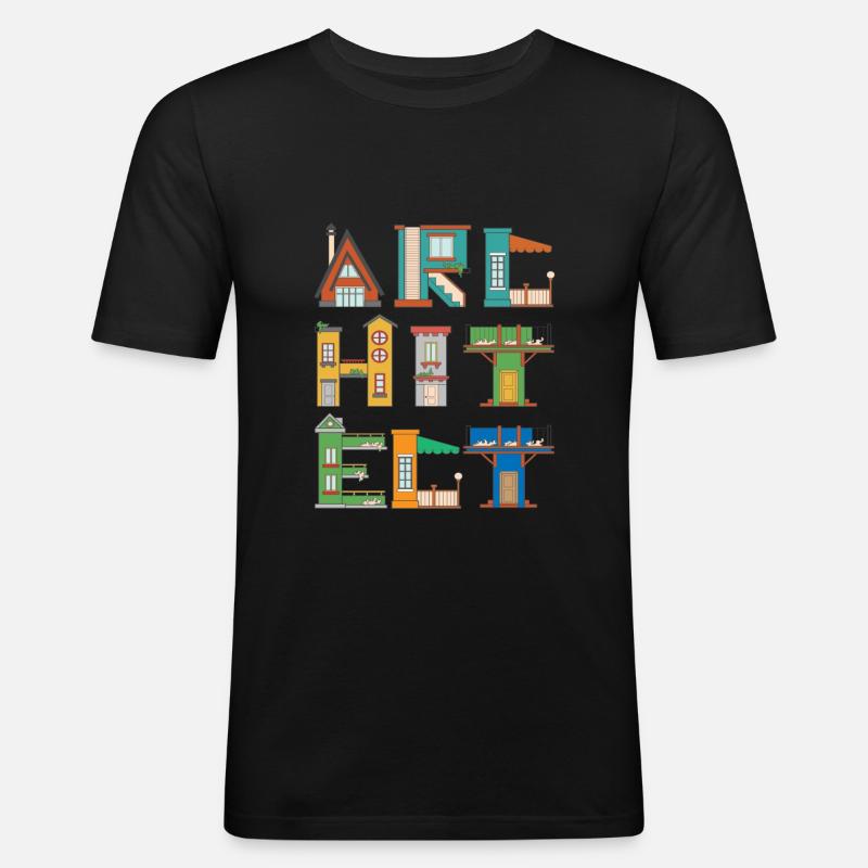 Architecte Architecte Architecture Bâtiment - T-shirt près du corps Homme - noir