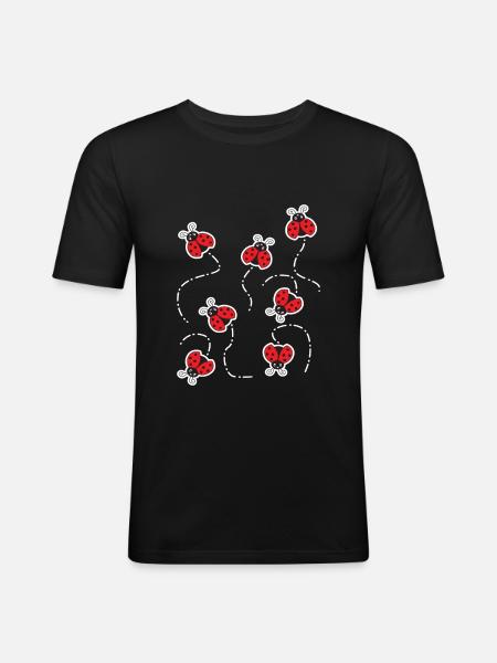 Ladybug Flight Insect Kids - Men's Slim Fit T-Shirt - black