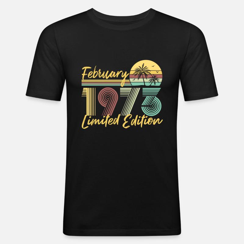 Février 1973 Édition limitée - T-shirt près du corps Homme - noir