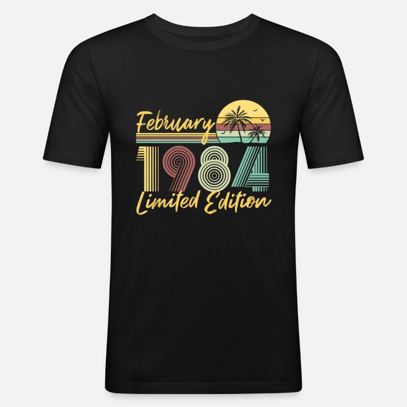 February 1984 Limited Edition - Männer Slim Fit T-Shirt - Schwarz