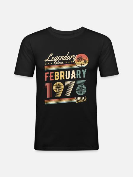 Limited Edition February 1973 - Men's Slim Fit T-Shirt - black
