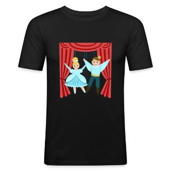 Marionetten Puppen Puppenspieler Puppe - Männer Slim Fit T-Shirt - Schwarz - Vorne - Nik (191cm)