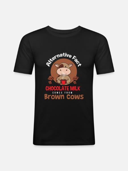 Chocolate Milk Brown Cows Schokolade - Men's Slim Fit T-Shirt - black