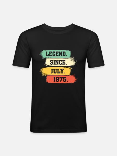 Legend since July 1975 - Männer Slim Fit T-Shirt - Schwarz