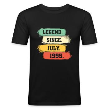 Legend since July 1995 - Männer Slim Fit T-Shirt - Schwarz - Vorne - Nik (191cm)