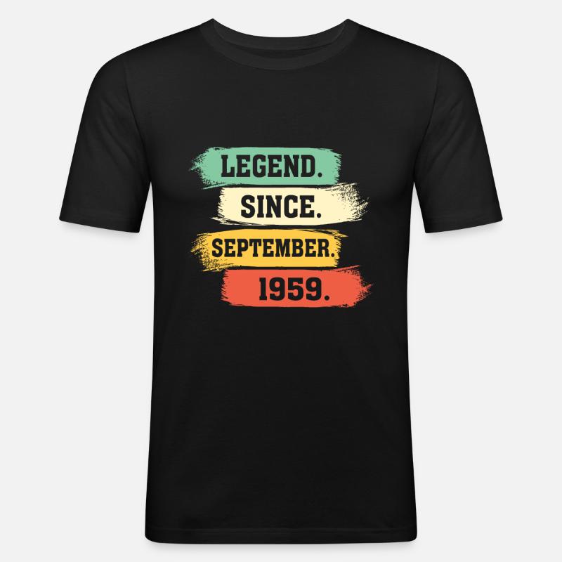 Legend since September 1959 - Männer Slim Fit T-Shirt - Schwarz