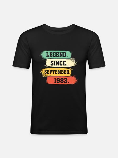 Legend since September 1983 - Männer Slim Fit T-Shirt - Schwarz