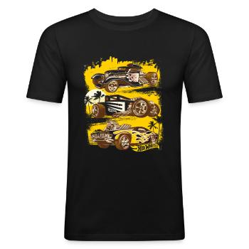 Hot Wheels Hot Rod - Männer Slim Fit T-Shirt - Schwarz - Vorne - Nik (191cm)