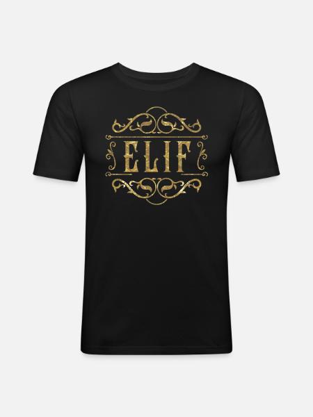 Elif gold - Men's Slim Fit T-Shirt - black