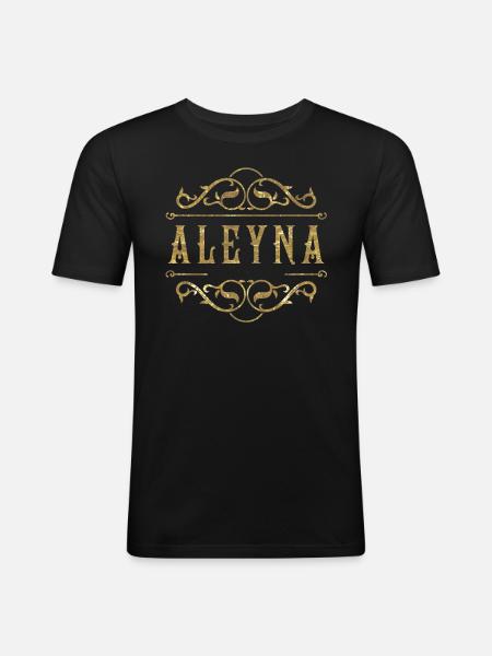 Aleyna gold - Men's Slim Fit T-Shirt - black
