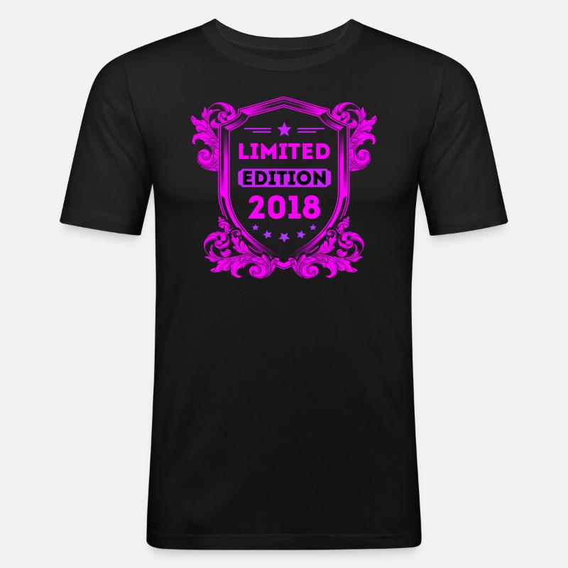 2018 - Männer Slim Fit T-Shirt - Schwarz