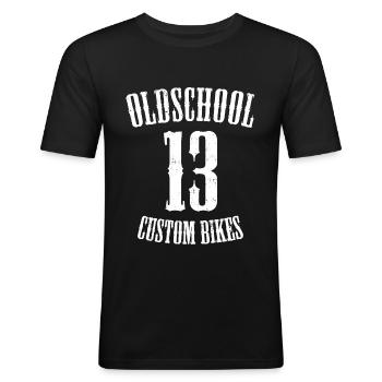 Oldschool Custom Bikes - Men's Slim Fit T-Shirt - black - Front - Nik (191cm)