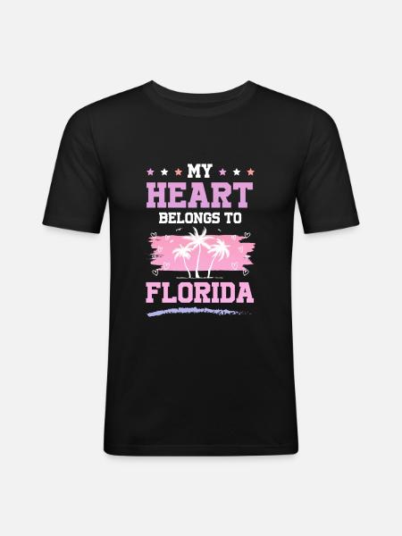 Florida Heart Saying - Men's Slim Fit T-Shirt - black