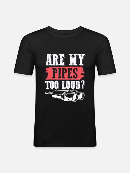pipes motorcycle - Men's Slim Fit T-Shirt - black