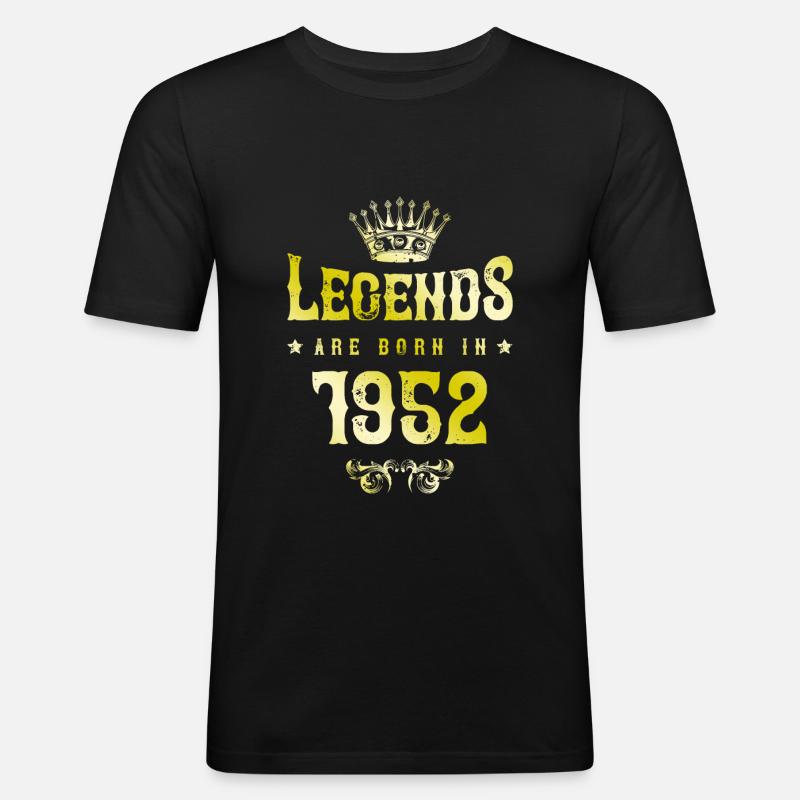 1952 legends born in - Männer Slim Fit T-Shirt - Schwarz