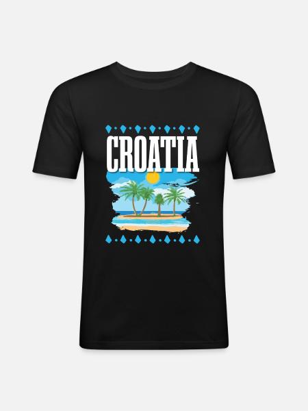 Croatia - Men's Slim Fit T-Shirt - black