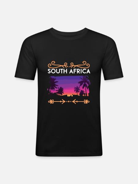South Africa - Männer Slim Fit T-Shirt - Schwarz