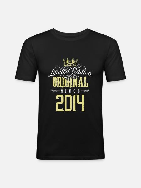 2014 limited edition - Männer Slim Fit T-Shirt - Schwarz