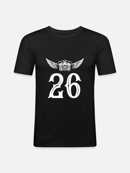 26 Number crown - Men's Slim Fit T-Shirt - black