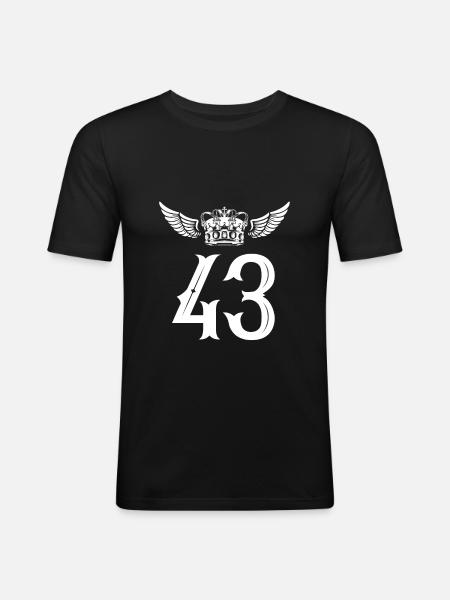 43 Couronne numérique - T-shirt près du corps Homme - noir