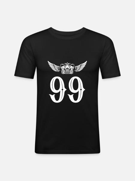 99 Couronne numérique - T-shirt près du corps Homme - noir