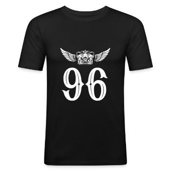96 Couronne numérique - T-shirt près du corps Homme - noir - Devant - Nik (191cm)