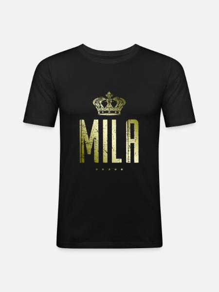 Mila - Männer Slim Fit T-Shirt - Schwarz