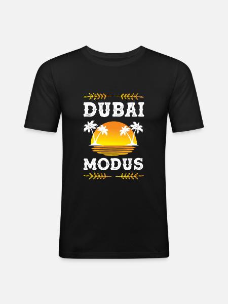 Dubai Modus - Männer Slim Fit T-Shirt - Schwarz