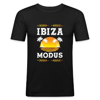 Ibiza Mode - T-shirt près du corps Homme - noir - Devant - Nik (191cm)