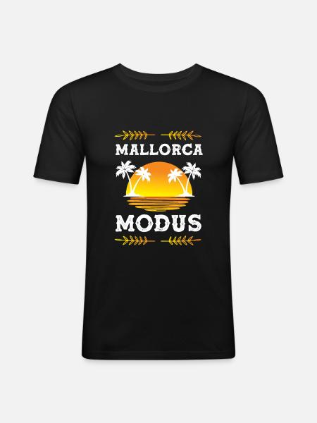 Mallorca Modus - Männer Slim Fit T-Shirt - Schwarz