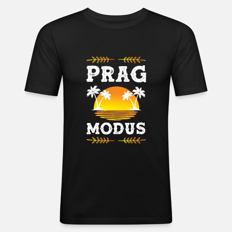 Prag Modus - Männer Slim Fit T-Shirt - Schwarz