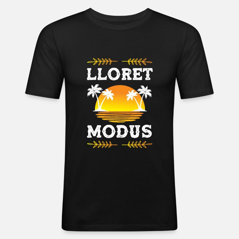 Lloret De Mar Modus - Männer Slim Fit T-Shirt - Schwarz