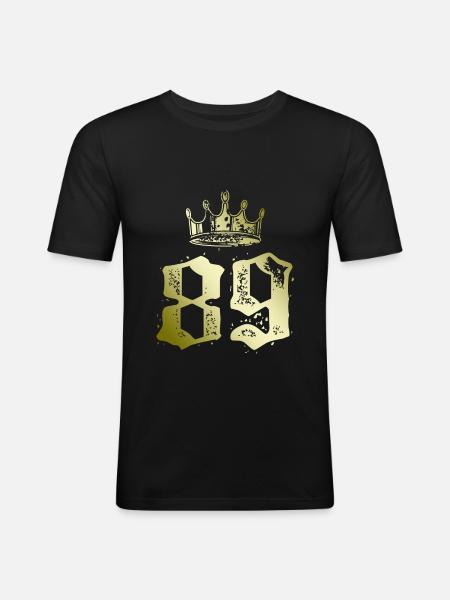 89 Number crown - Men's Slim Fit T-Shirt - black