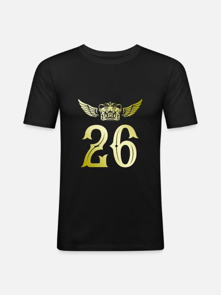 26 Number crown - Men's Slim Fit T-Shirt - black