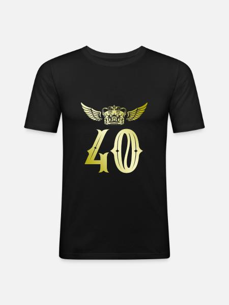 40 Number crown - Men's Slim Fit T-Shirt - black