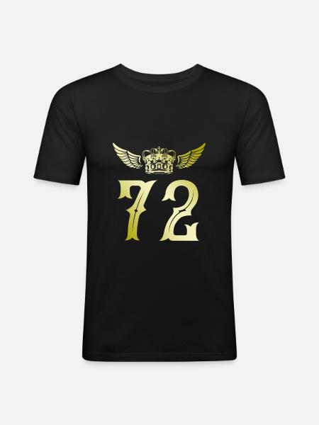 72 Number crown - Men's Slim Fit T-Shirt - black