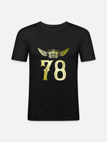 78 Number crown - Men's Slim Fit T-Shirt - black