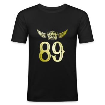 89 Number crown - Men's Slim Fit T-Shirt - black - Front - Nik (191cm)