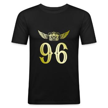 96 Couronne numérique - T-shirt près du corps Homme - noir - Devant - Nik (191cm)