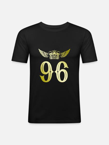 96 Number crown - Men's Slim Fit T-Shirt - black