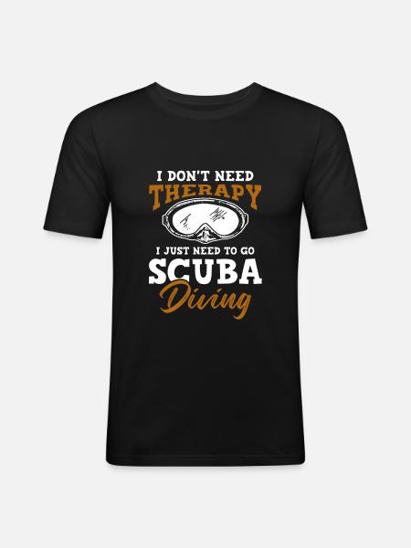 scuba diving therapy - Men's Slim Fit T-Shirt - black