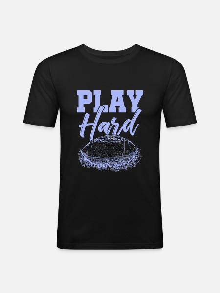 game hard football - Men's Slim Fit T-Shirt - black
